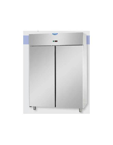 Armadio Refrigerato GN 2/1 monoblocco in Acciaio Inox a temperatura normale con 2 porte cm 142x80x203h