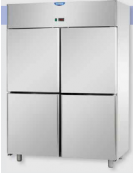 Armadio Refrigerato GN 2/1 monoblocco in Acciaio Inox a temperatura normale con 4 sportelli cm 142x80x203h