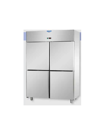 Armadio Refrigerato GN 2/1 monoblocco in Acciaio Inox a temperatura normale con 4 sportelli cm 142x80x203h