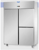 Armadio Refrigerato monoblocco Inox a temp. normale 1 porta e 2 sportelli cm 142x80x203h