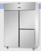 Armadio Refrigerato monoblocco Inox a bassa temp. 1 porta e 2 sportelli cm 142x80x203h