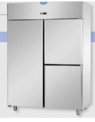 Armadio Refrigerato Inox predisposto x unità frig. rem. a bassa temp. 1 porta e 2 sportelli cm 142x80x203h