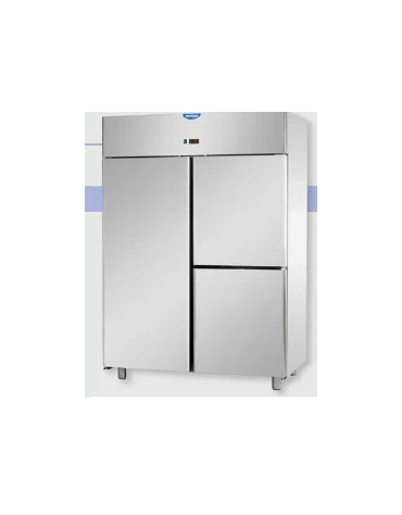 Armadio Refrigerato Inox predisposto x unità frig. rem. a bassa temp. 1 porta e 2 sportelli cm 142x80x203h