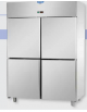 Armadio Refrigerato Inox Lt 1.400 predisposto per unità frigorifera remota TN - N°4 sportelli cm 142x80x203h