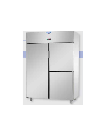 Armadio Refriferato Inox predisposto x unità frigo. rem. a temp. normale 1 porta 2 sportelli cm 142x80x203h