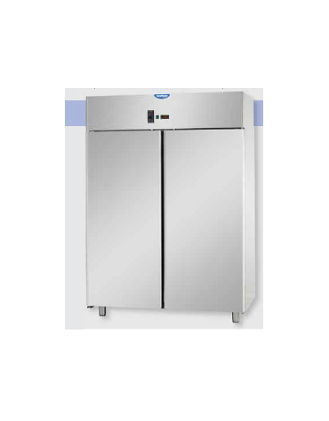 Armadio statico GN 2/1 in Acciaio Inox a temperatura normale con 2 porte e allestimento Carne cm 142x80x203h