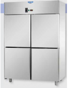 Armadio statico GN 2/1 in Acciaio Inox a temperatura normale con 4 sportelli cm 142x80x203h