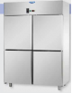 Armadio statico GN 2/1 Lt 1.400 in Acciaio Inox - temperatura 0 °C/ +10°C con 4 sportelli - cm 142x80x203h
