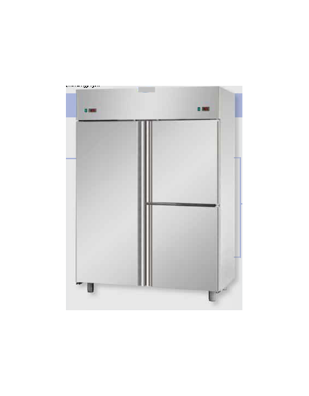 Armadio Refrigerato Inox a doppia temp. (TN + TN) 1 prt porta 2 sportelli cm 142x80x203H