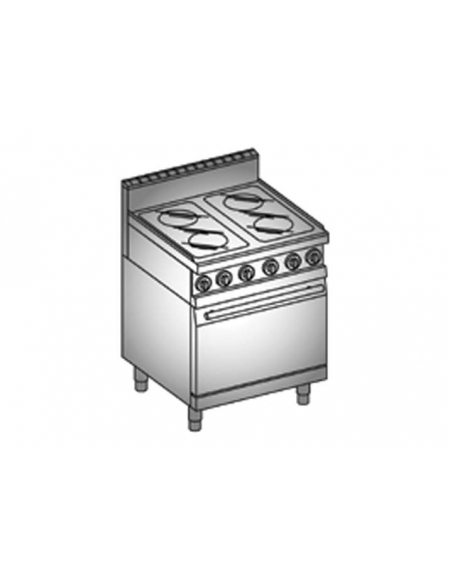 Cucina 4 Piastre vetroceramica + Forno elettrico