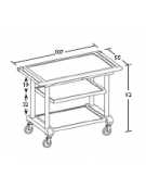 Carrello in legno 3 piani - wengè - Dimensioni cm 107x55x82h