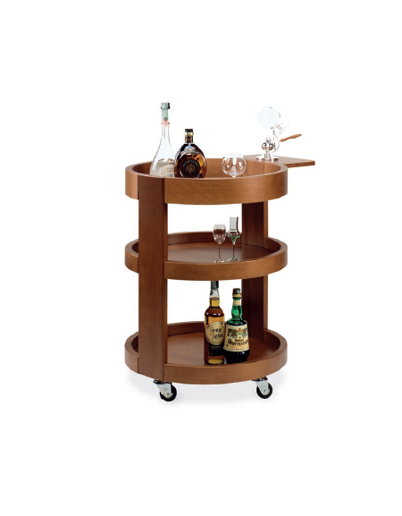 Carrelli in legno Portabottiglie - noce e/o wengè - 3 piani - Dimensioni 59x80h