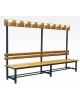 Panca Spogliatoio Con Spalliera Ed Attaccapanni - cm.200x40x170H