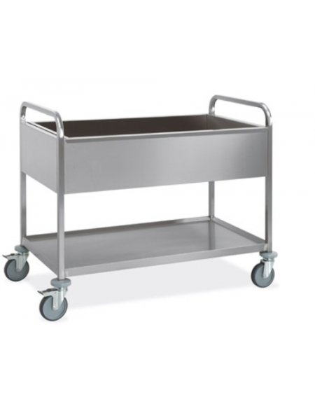 Carrello inox da sbarazzo con vasca per bacinelle 3xGN1/1 (escluse) - 2 ripiani - cm 117x63x94h