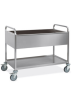 Carrello inox da sbarazzo con vasca SENZA BACINELLE - 2 ripiani -  cm 117x63x94h