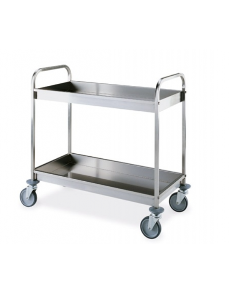 carrello in acciaio inox a vasca 2 piani cm 58x51x91h