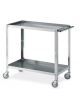 Carrello in acciaio inox 2 piani a vasca da cm 80x45 - Dimensioni max ingombro cm 89x48x85h