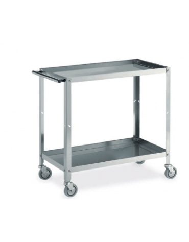 carrello in acciaio inox a vasca 2 piani cm 99x53x85h