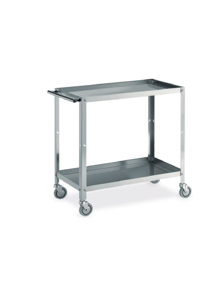 carrello in acciaio inox a vasca 2 piani cm 99x53x85h