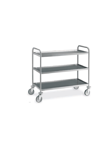 Carrello inox con N° 3 Piani stampati imbullonati-cm 89x59x95h