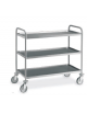 Carrello inox con N° 3 Piani stampati imbullonati-cm 89x59x95h - Portata kg 120
