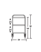 Carrello inox con N° 3 Piani stampati imbullonati-cm 89x59x95h