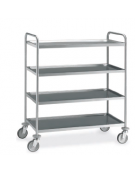 Carrello inox con N° 4 Piani stampati imbullonati - cm 89x59x126h - Portata kg 120