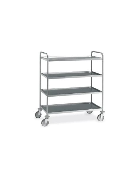 Carrello inox con N° 4 Piani stampati imbullonati - Portata kg 120 - cm 89x59x126h