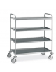 Carrello inox con N° 4 Piani stampati imbullonati - cm 89x59x126h - Portata kg 120
