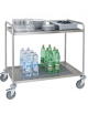 Carrello inox con N° 2 Piani stampati imbullonati da cm 100x60 - Portata Kg 120 - cm 109x69x95h