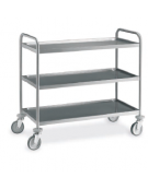 Carrello inox con N° 3 Piani stampati imbullonati da cm 100x60 - Portata kg 120 - cm 109x69x95h
