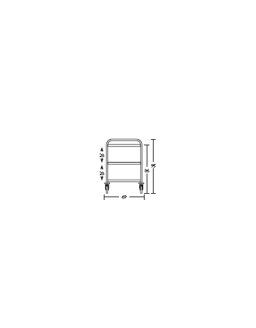 Carrello inox con N° 3 Piani stampati imbullonati-cm 109x69x95h