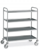 Carrello inox AISI 304 con 4 Piani stampati imbullonati da cm 100x60 - Portata kg 120 - cm 109x69x126h