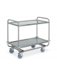Carrello inox per trasporto pesante - 2 piani stampati - Portata complessiva Kg 200 - cm 89x59x95h