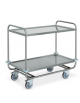 Carrello inox AISI 304 per trasporto pesante - 2 piani stampati cm 100x50, saldati - Portata complessiva Kg 200 - cm 109x59x95h
