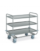 Carrello inox per trasporto pesante - 3 piani stampati cm 100x60 - Dimensioni esterne cm 109x69x95h - Portata totale Kg 200