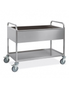 Carrello inox per sbarazzo compreso di bacinelle GN 1x2/1 + 2x1/2 cm 20 h - piano inferiore - cm 117x63x94h