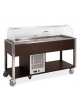Carrello refrigerante in legno colore Rovere - 2 x GN 1/1 - con cupola e griglie asolate - cm 80x68x120h