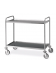 Carrello inox saldato - 2 piani stampati a vassoio da cm 80x50 - Portata kg 150 - cm 89x59x95