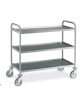 Carrello inox saldato - 3 piani stampati, saldati - cm 89x59x95 - Portata kg 150