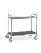 Carrello saldato in acciaio inox AISI 304 - 2 piani stampati da 100x60 - Portata kg 150 - cm 109x69x95h