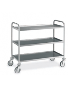 Carrello saldato in acciaio inox AISI 304 - 3 piani stampati da cm 100x60 - Portata kg 150  - cm 109x69x95h
