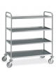 Carrello saldato in acciaio inox AISI 304 - 4 piani stampati da cm 100x60 - Portata kg 150 - cm 109x69x126h