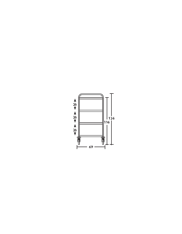 Carrelli inox saldati - 4 piani stampati - cm 109x69x126h