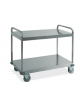 Carrello in acciaio inox AISI 304 per trasporto pesante - 2 piani lisci da cm 100x58 saldati - Portata Kg 300  - cm 108x61x93h