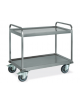 Carrello inox per trasporto pesante- 2 piani lisci, saldati al telaio - portata 500 kg - cm 108x61x96h