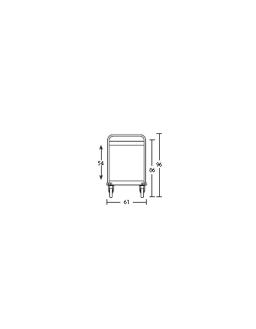 Carrello inox per trasporto pesante- 2 piani -cm 108x61x96h