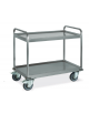 Carrello inox per trasporto pesante- 2 piani a vasca, saldati al telaio - cm 108x61x96h