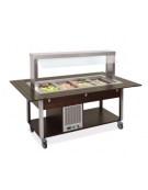 Buffet refrigerato con parafiato fisso - lampade al neon - rovere - wengè - RAL cm 226x68x144h