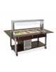 Buffet refrigerato 6x1/1 GN con parafiato fisso - colore Rovere - illuminazione a LED - cm 226x68x144h